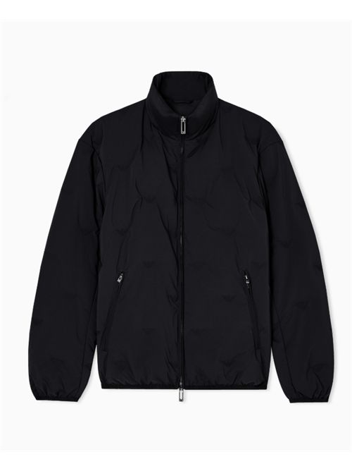 DOWN JACKET WITH ALL-OVER MICRO EAGLES INLAY EMPORIO ARMANI | EM003045.AF18232UC001 BLACK BEAUTY